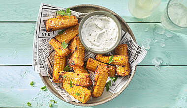 Corn Ribs: Gegrillte Maisrippchen mit Dip