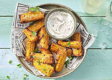Corn Ribs: Gegrillte Maisrippchen mit Dip