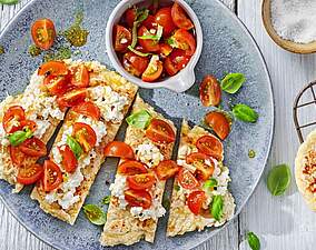 Rezept für Bruschetta mit Eiweißbrot Bruschetta mit Eiweißbrot