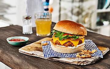 Crispy Veggie Burger mit Linsen und Champignons