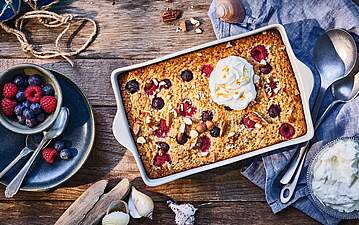 Baked Oats mit Himbeeren