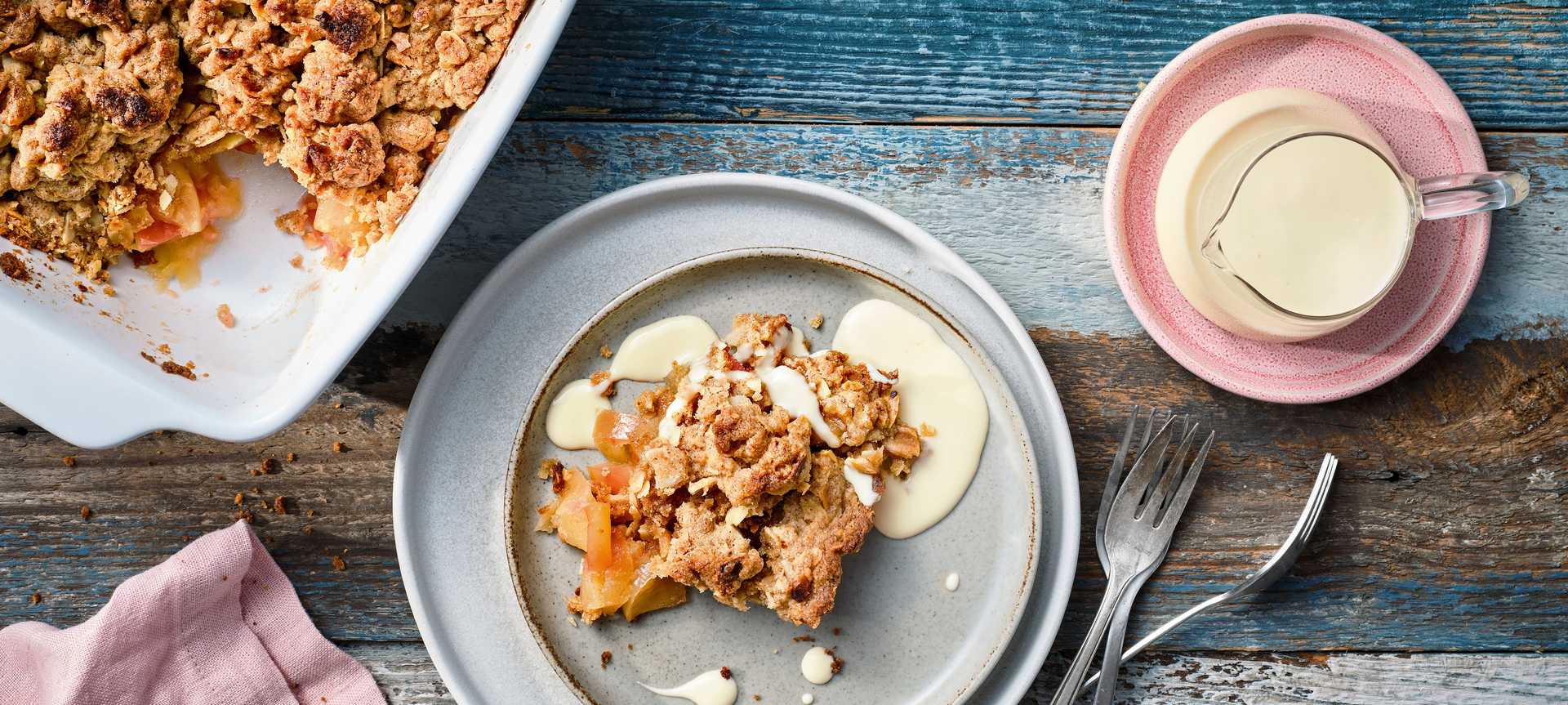 Rezeptbild für Apple Crumble mit Mandeln und Zimt