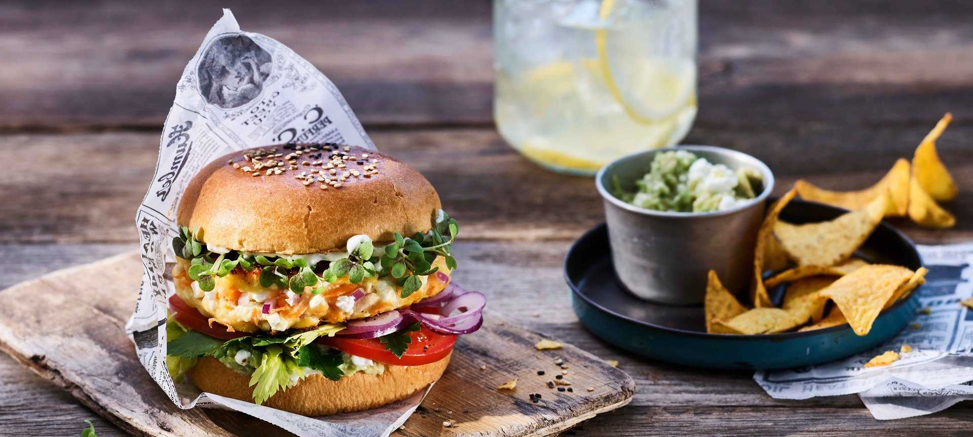 Rezeptbild für Veggie Protein Burger mit Körnigem Frischkäse-Patty