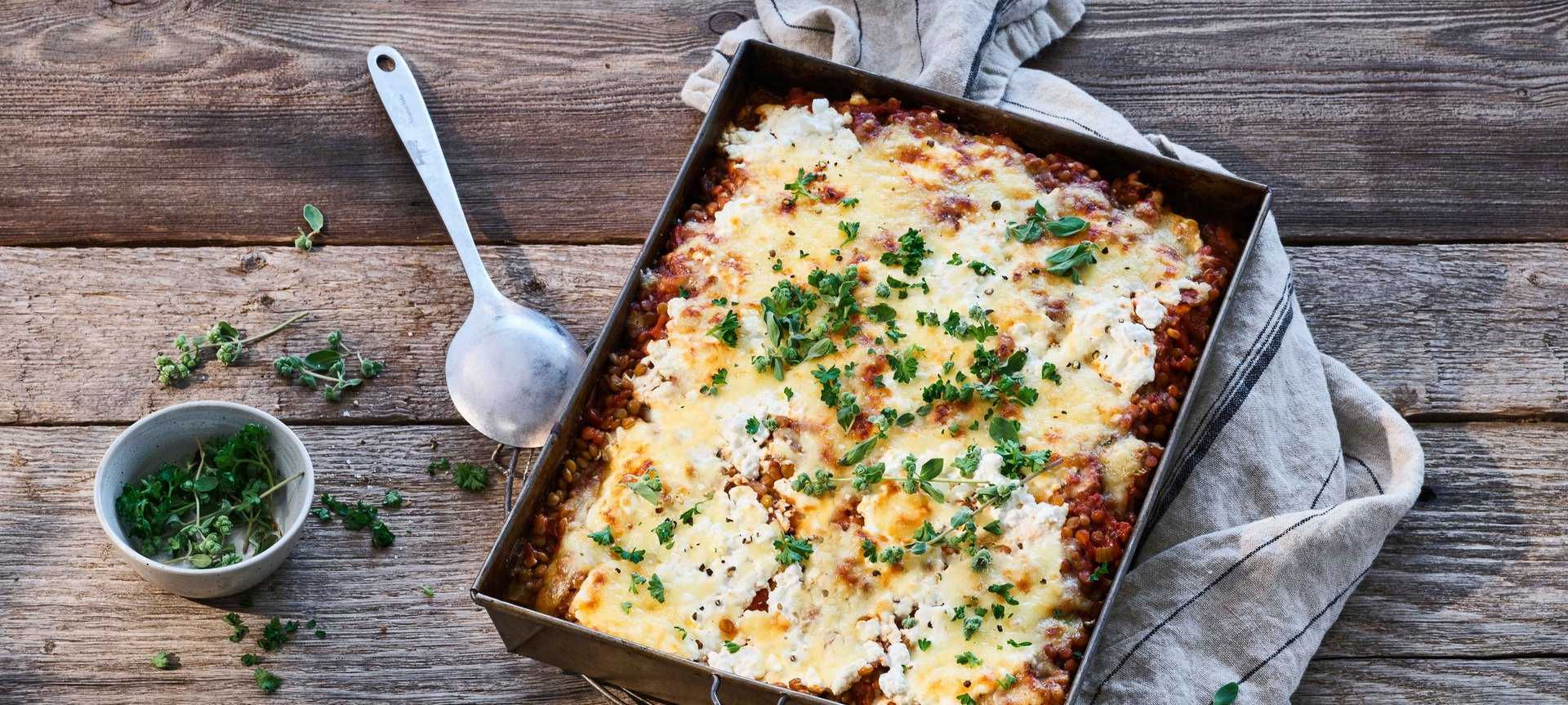 Rezeptbild für Vegetarische Lasagne mit proteinreichen Linsen