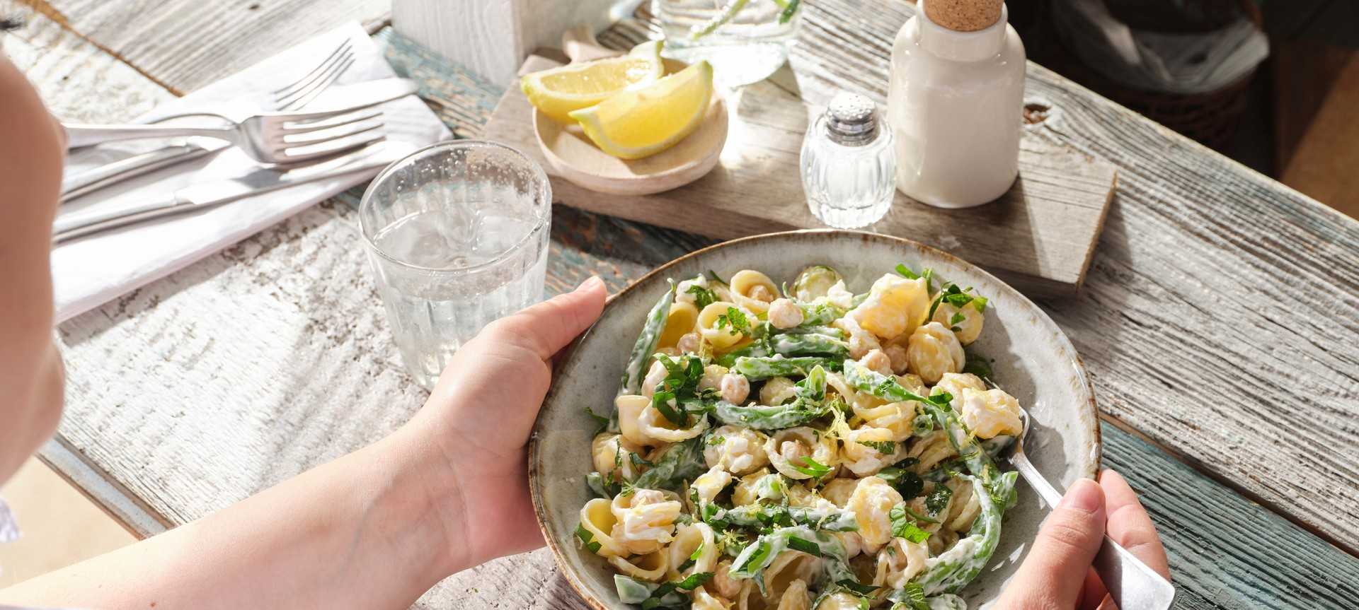 Rezeptbild für Vegane Creamy Pasta mit Kichererbsen