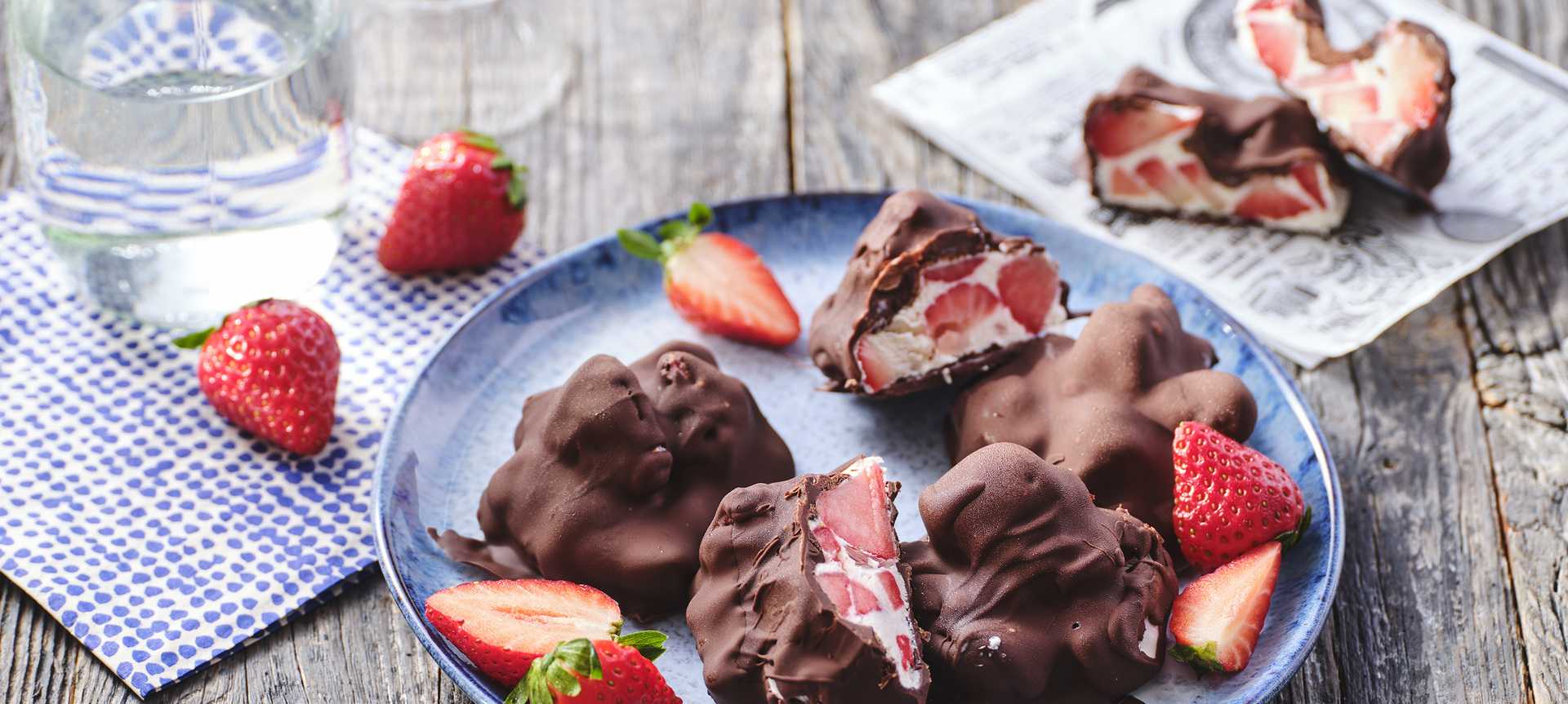 Rezeptbild für Frozen Strawberry Bites mit Schokolade