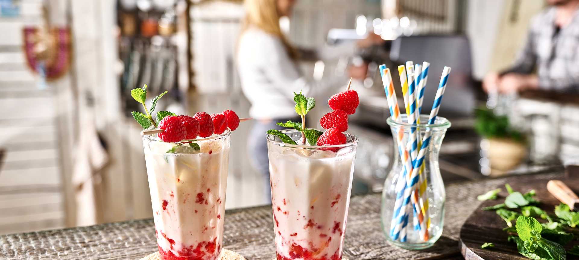 Rezeptbild für Erfrischender Pfirsich Melba Drink