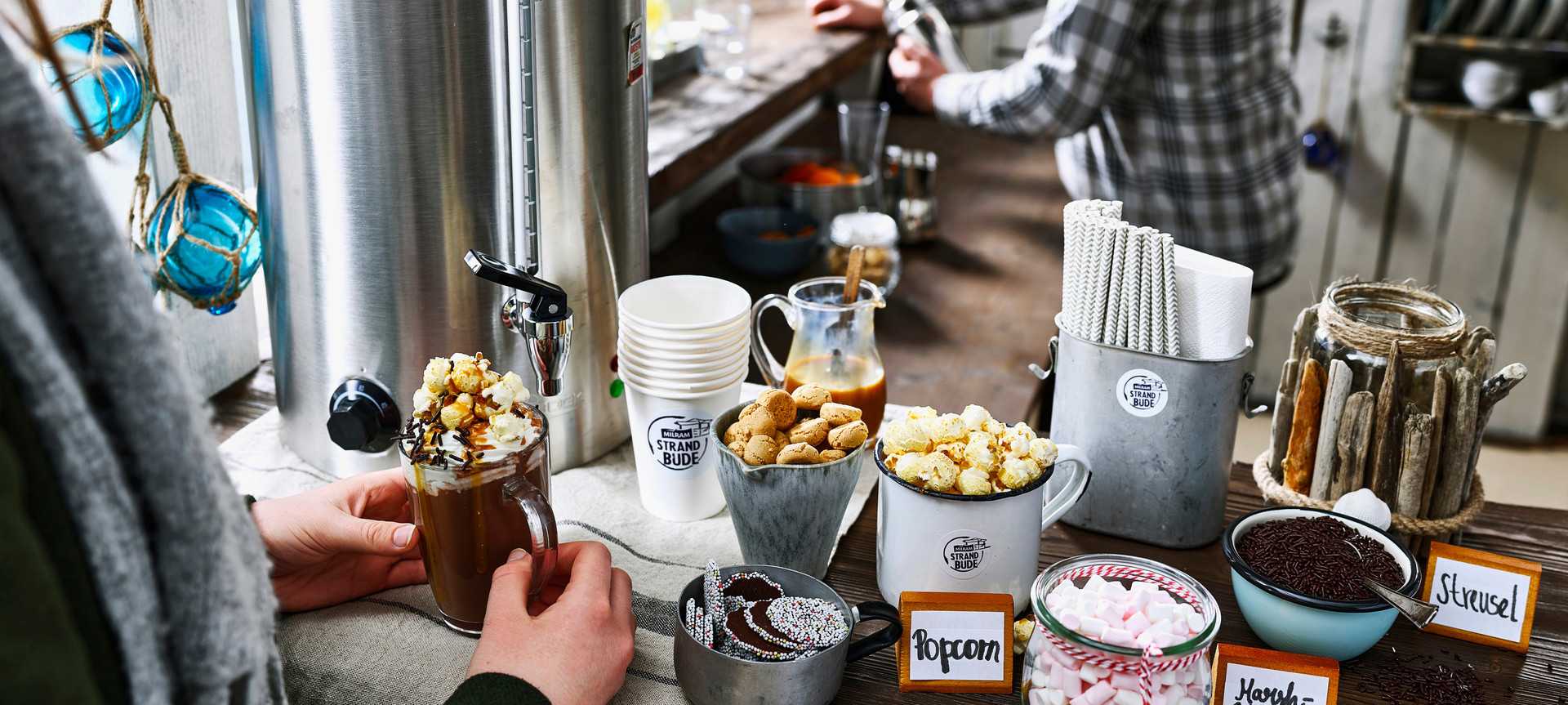 Rezeptbild für Hot Chocolate mit Karamell & Popcorn