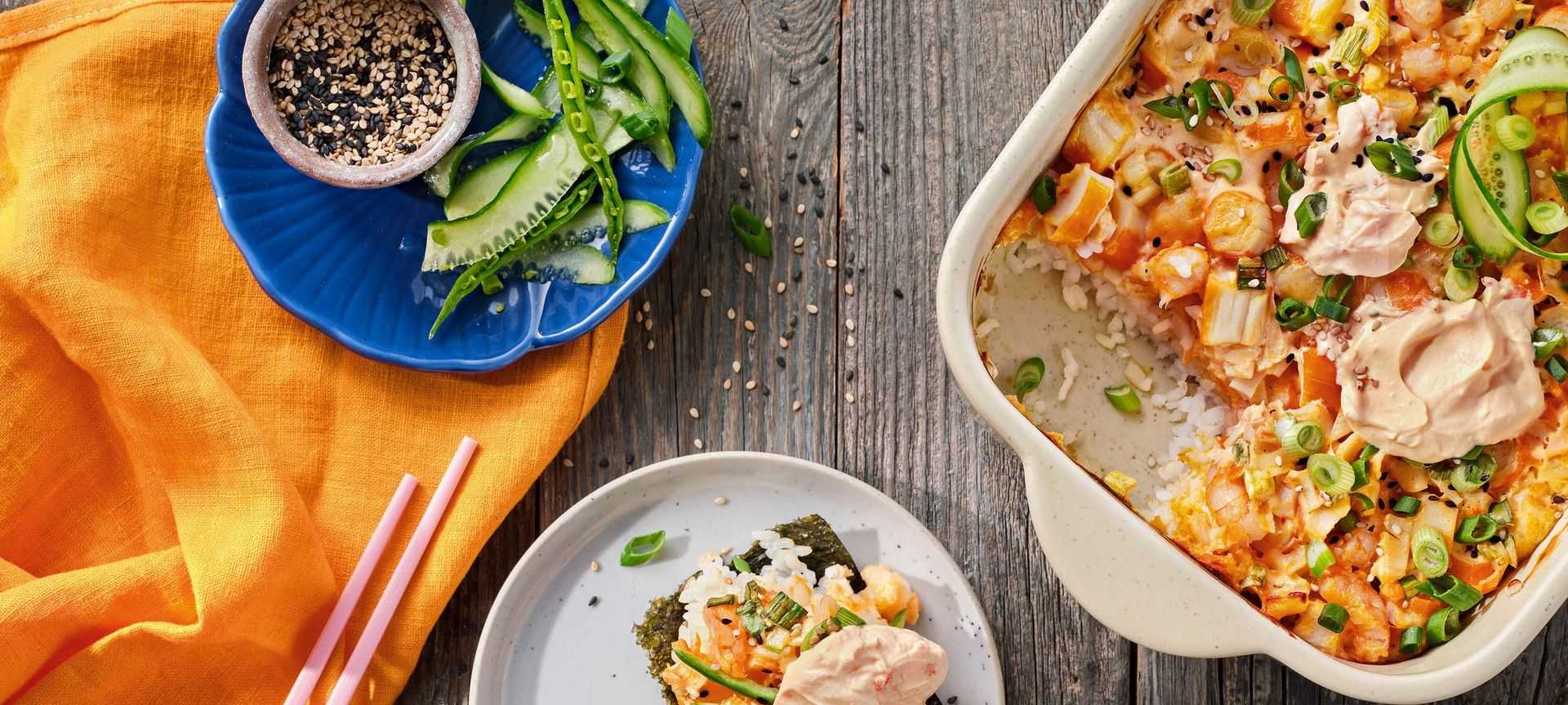 Rezeptbild für Sushi Bake  mit Knobi&ChiliQuark