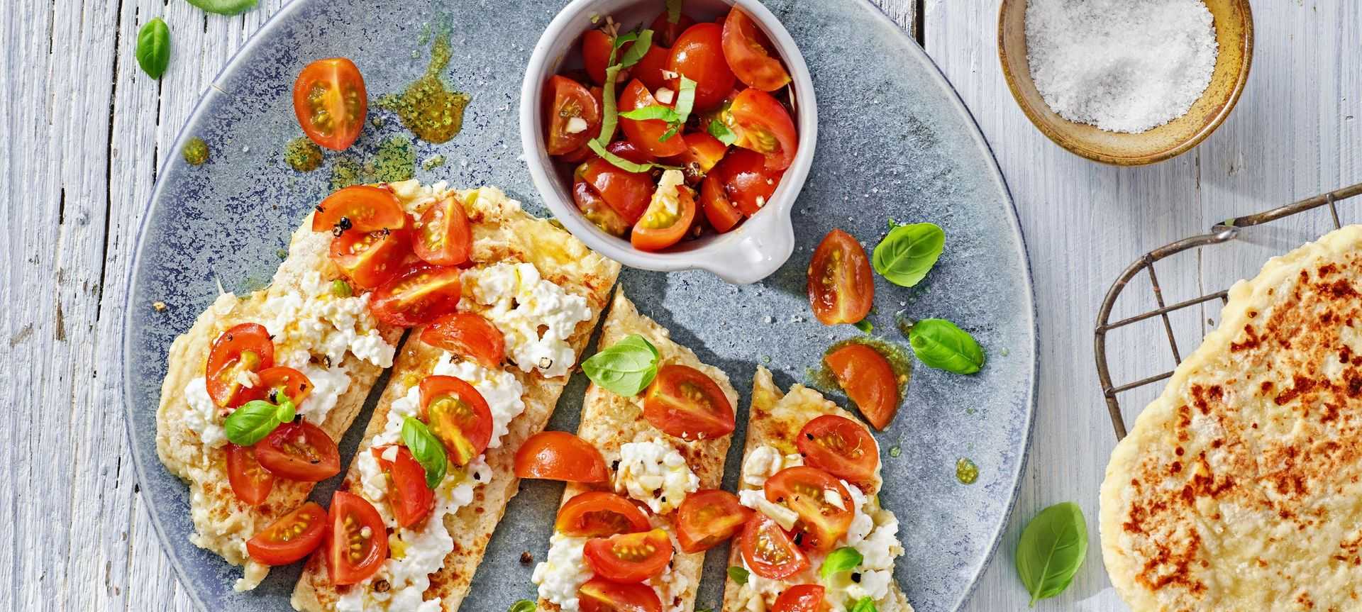 Rezeptbild für Bruschetta mit Eiweißbrot