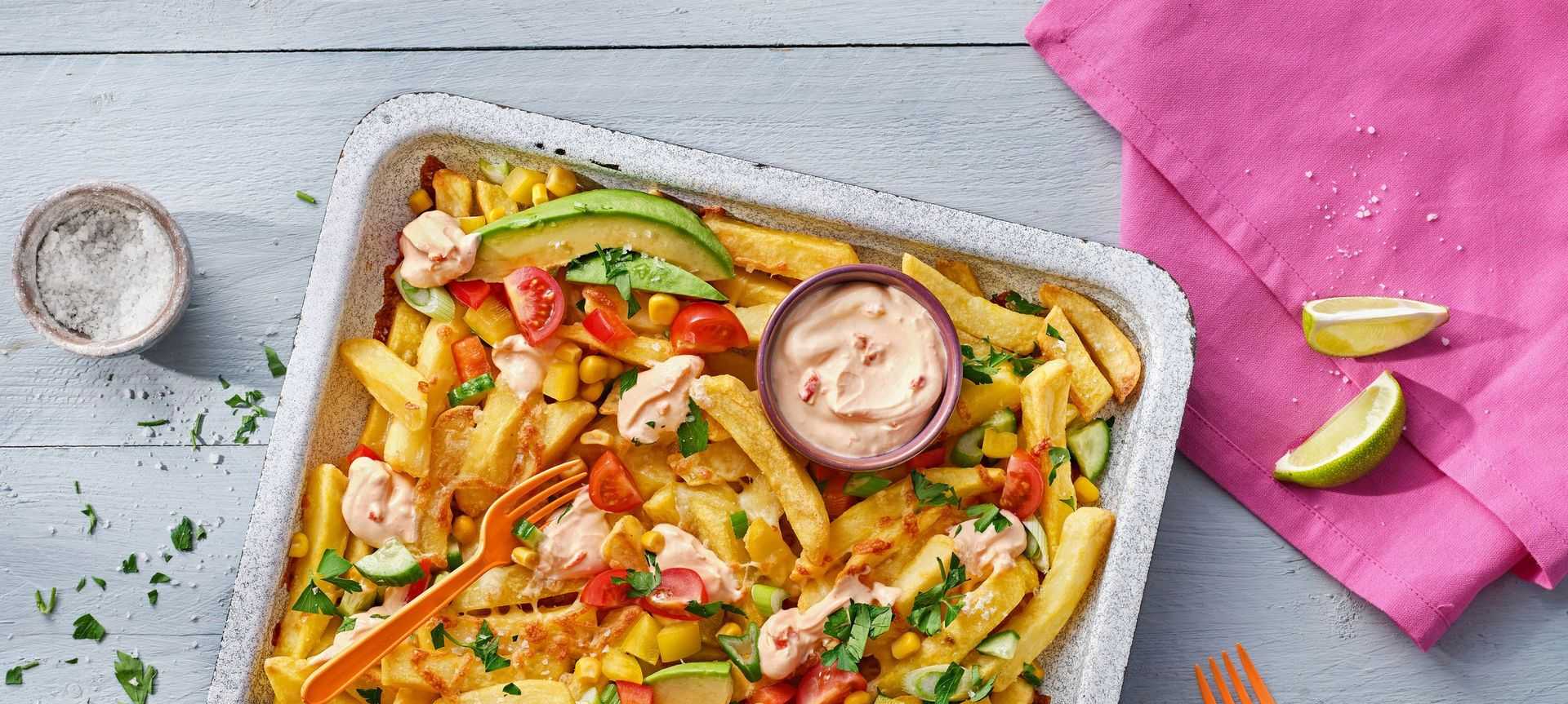 Rezeptbild für Loaded Fries mit Knobi&ChiliQuark