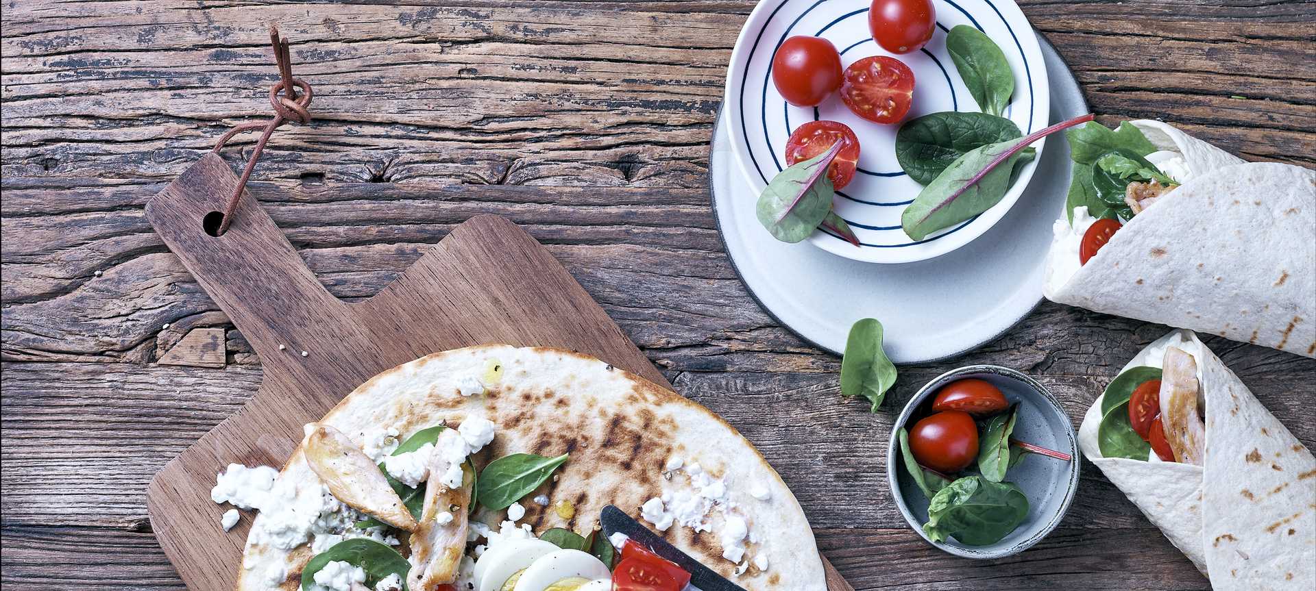 Rezeptbild für Eiweiß-Wraps mit Körnigem Frischkäse