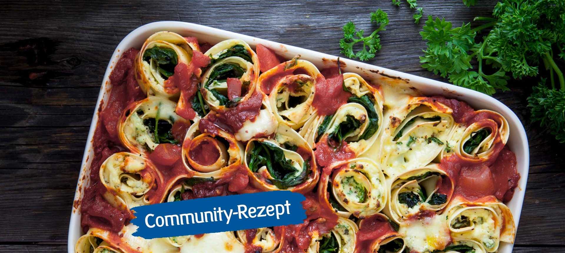 Rezeptbild für Überbackene Hähnchen-Wraps mit Risoni-Nudeln