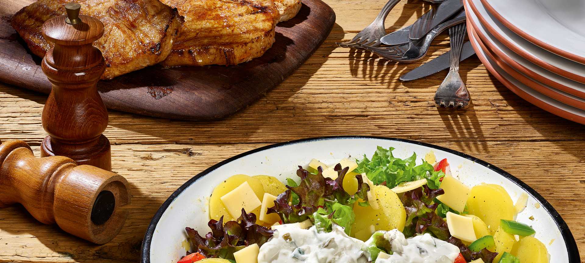 Rezeptbild für Frischer Kartoffelsalat zum Grill-Steak
