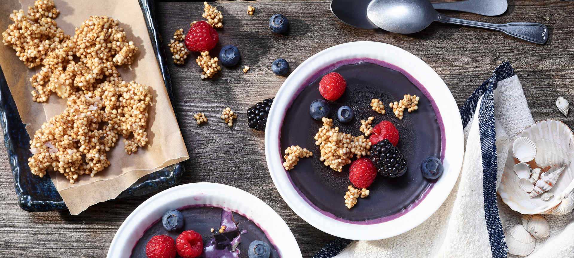 Rezeptbild für Magic Shell Smoothie Bowl mit Brombeeren