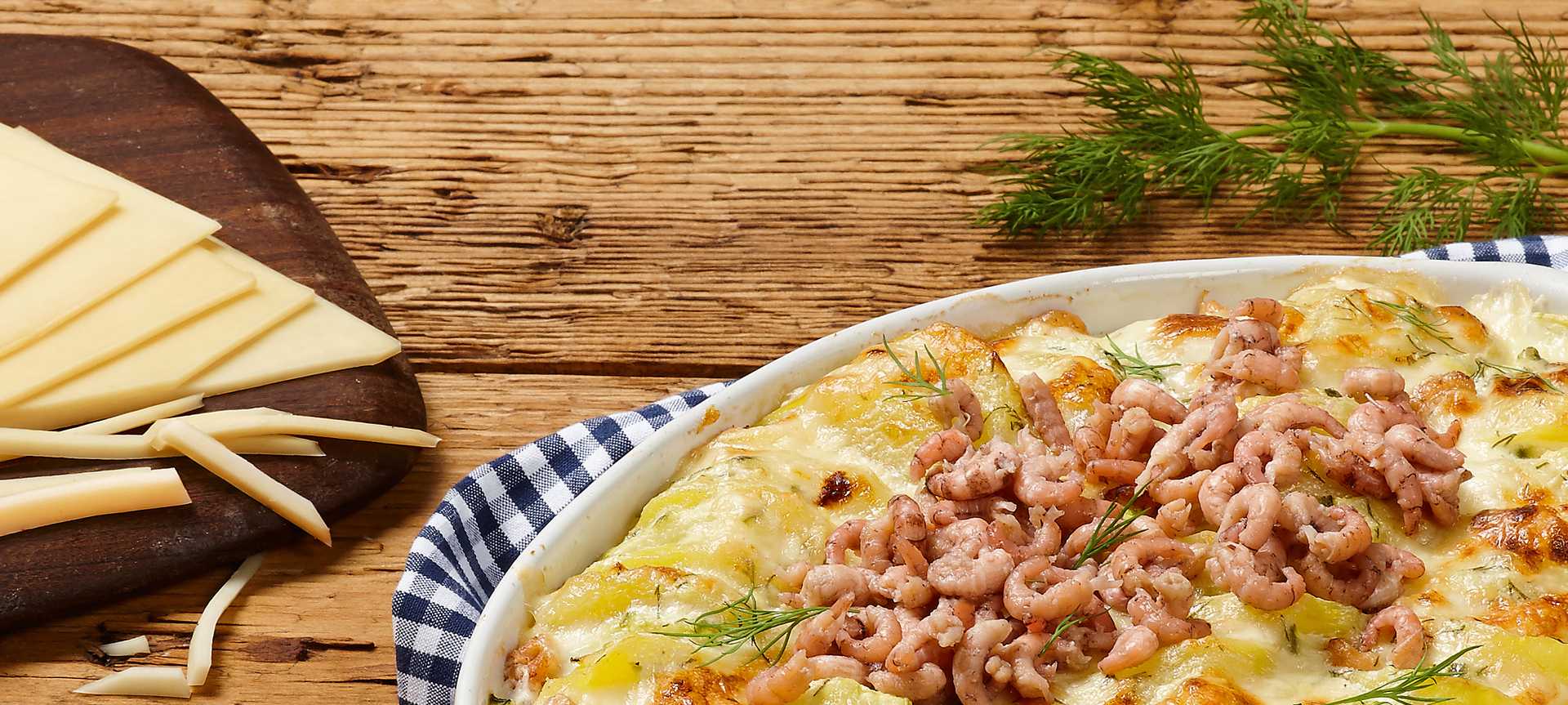 Rezeptbild für Pellkartoffelauflauf mit Krabben