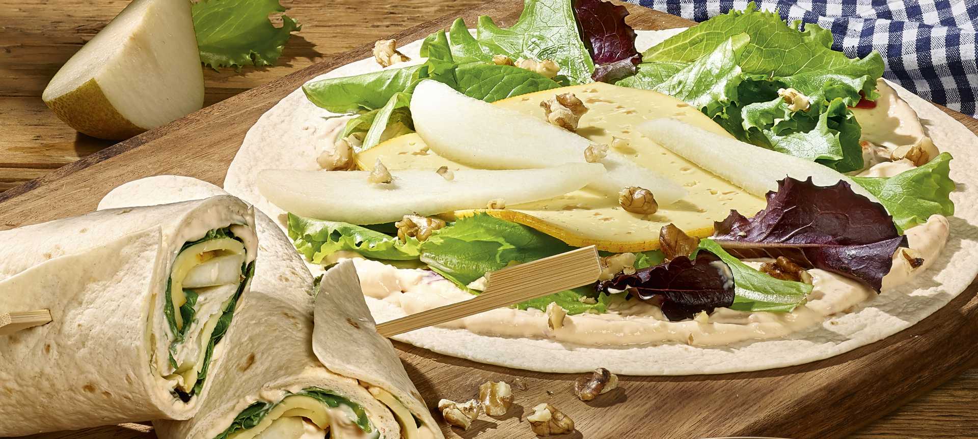 Rezeptbild für Pikant-fruchtige Käse-Wraps mit PaprikaQuark