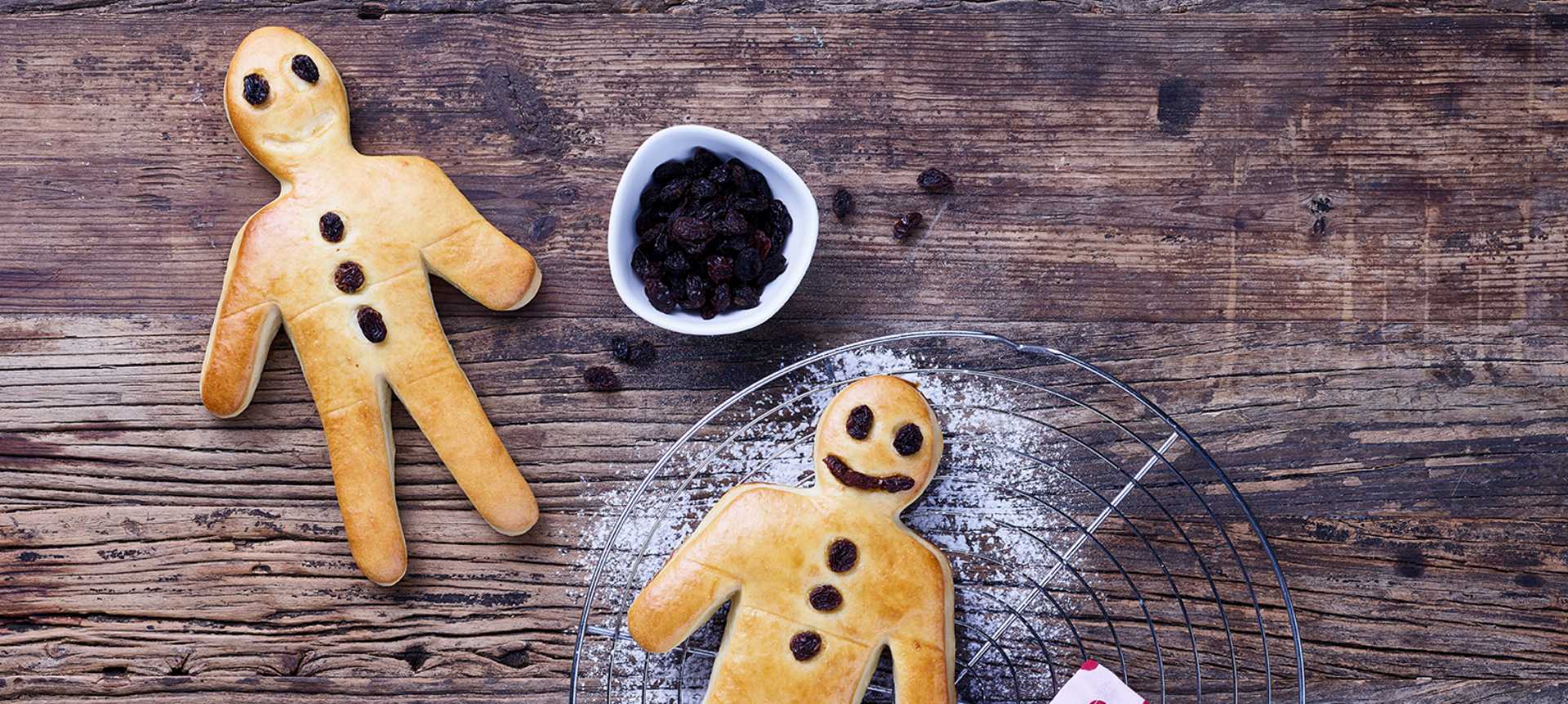 Rezeptbild für Stutenkerl – Hefeteig mit Quark und Rosinen