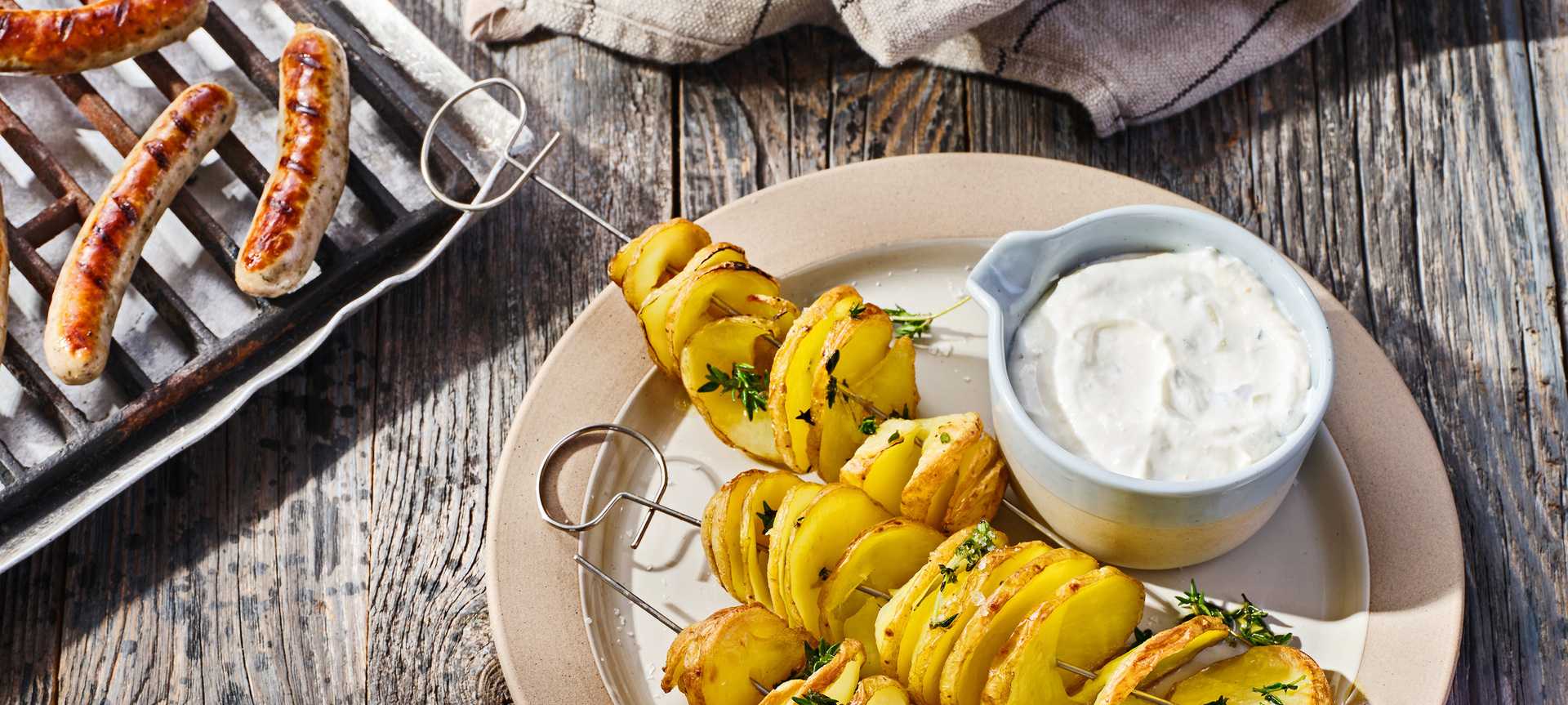 Rezeptbild für Spiralkartoffeln mit Zaziki